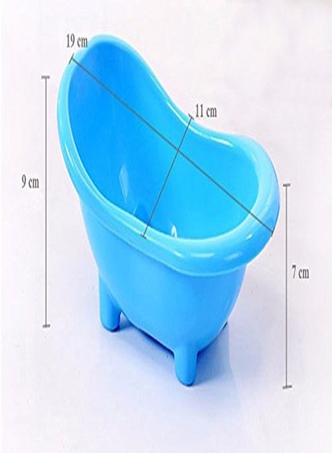 Sage Square 19cm Bath Sand Tub Cum Bathroom for Hamster/Dwarf/Gerbil/Chinchilla/Mice (Blue) - Image 2